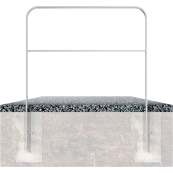 Lean-on hoop made of flat steel | 50 x 12 mm | in bent design | with cross bar | total width: 1000 mm | hot-dip galvanized